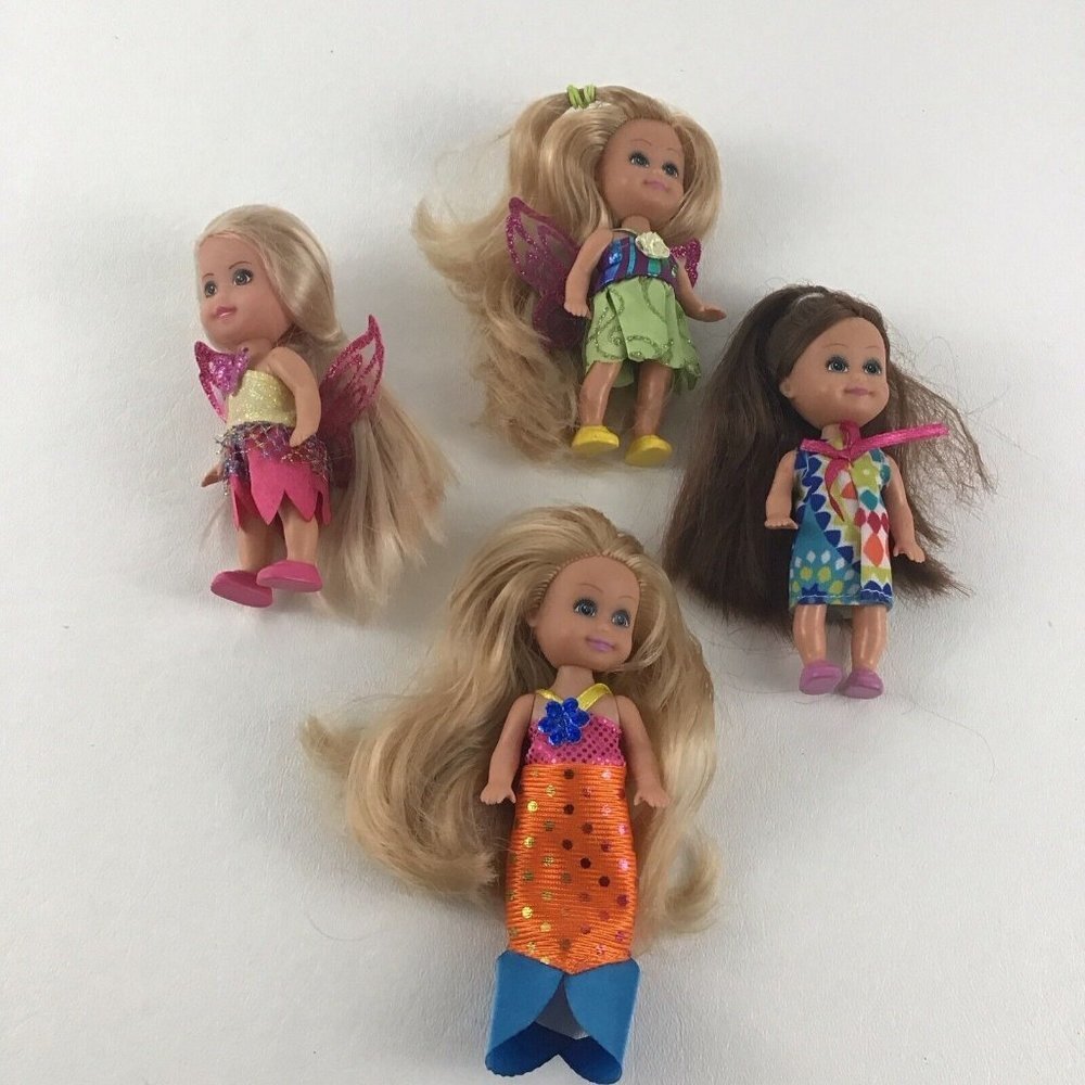 Glimma Girlz Princess Girls Mini Fashion Dolls 4" Toy Lot Butterfly Mermaid Zuru